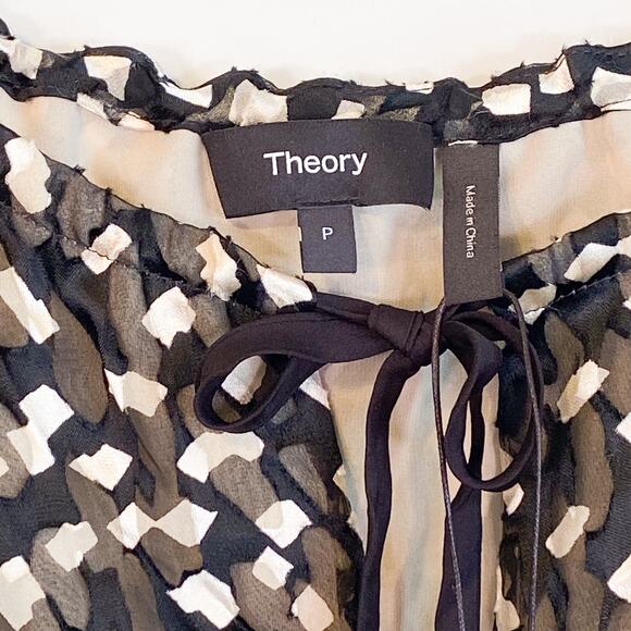 Theory NWT Confetti Print Long Sleeve Silk Blend Dress - Picture 6 of 10